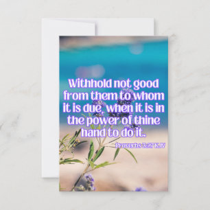 Carte Proverbes 3:27 KJV Bible Écriture Pic Salutation