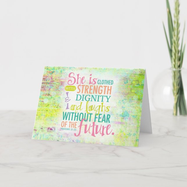 Carte Proverbes artistiques 31:25 (Devant)