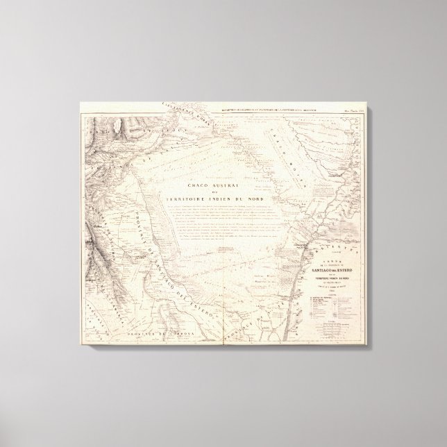 Carte, Province of Santiago del Estero Canvas Print (Front)