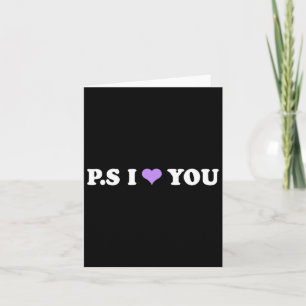 Carte Ps I Love You Day Purple Funny Valentine Matching