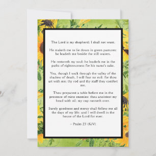 Carte Psalm 23 Lord est Shepherd Flat Greeting Card