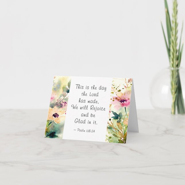 Carte Psaume 118:24 C'est le jour où le Seigneur a fait  (Devant)