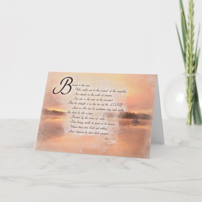 Carte Psaume 1:1 inspiration bible Verse (Devant)