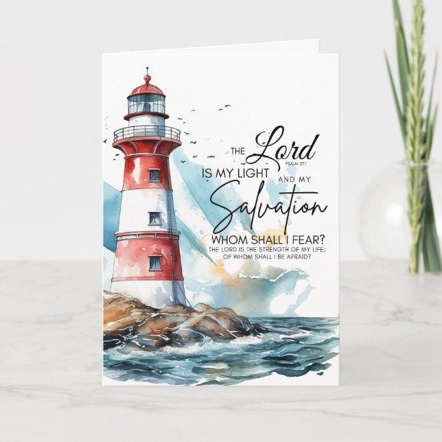 Carte Psaume 27:1 La Bible Éternel est ma Lumière et mon (Devant)