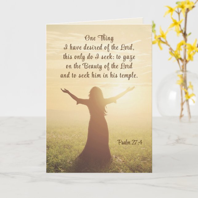 Carte Psaume 27:4 Une chose que je désirais de la Bible  (Fleur jaune)