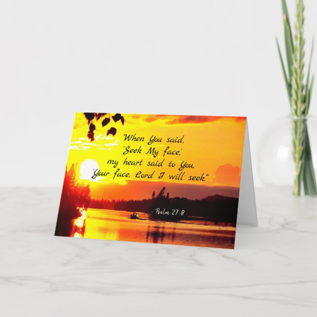 Carte Psaume 27:8 Ton Éternel Visage Je Chercherai La Bi (Devant)