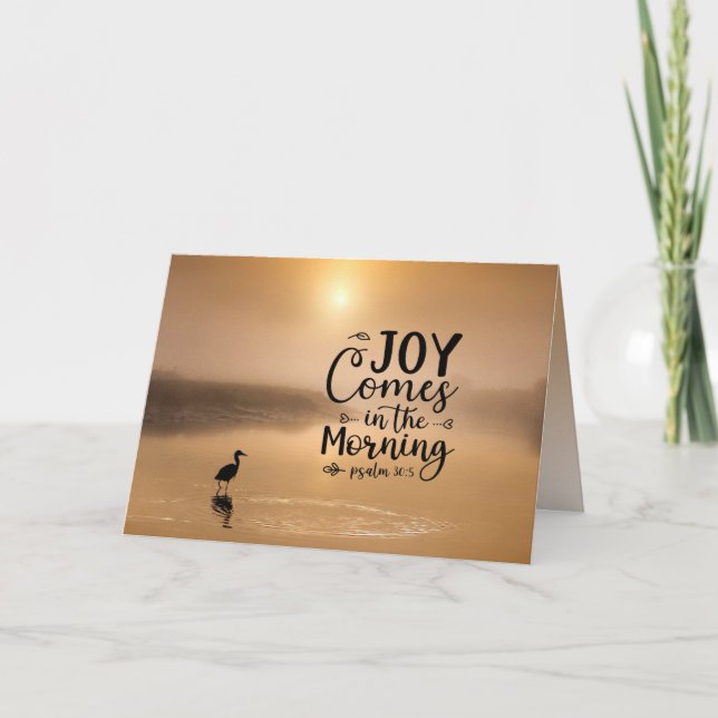 Carte Psaume 30:5 Joie arrive le matin Bible Verse (Devant)