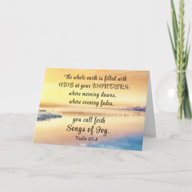 Carte Psaume 65:8 Vous lancez Chansons de la Joie Bible  (Devant)