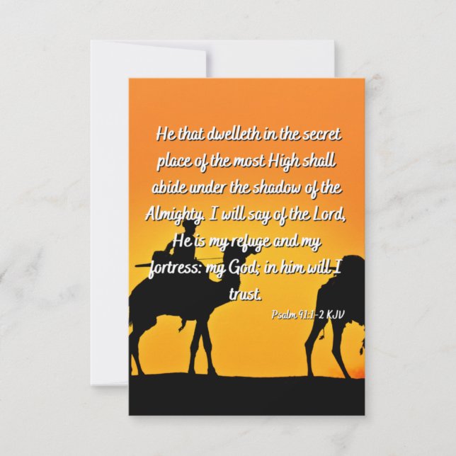 Carte Psaume 91:1-2 KJV Bible Verse Plat Greeting Card (Devant)