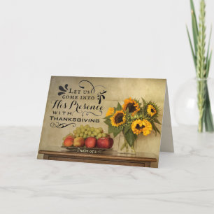 Carte Psaume 95:2 En sa présence avec Thanksgiving