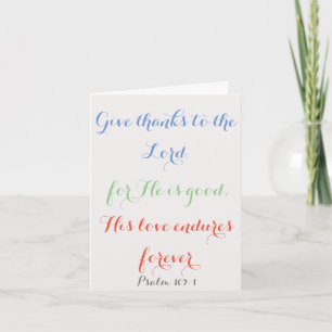 Carte Psaume classique 107:1 L'amour de Dieu Anniversair
