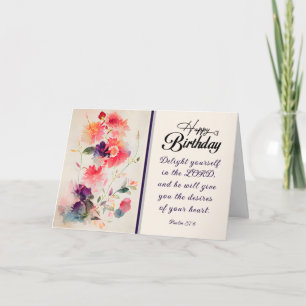 Carte Psaume d'Anniversaire 37:4 Plaisir à l'Eternel