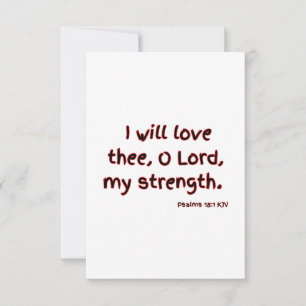 Carte Psaumes 18:1 KJV Bible Verse Plat Greeting Card