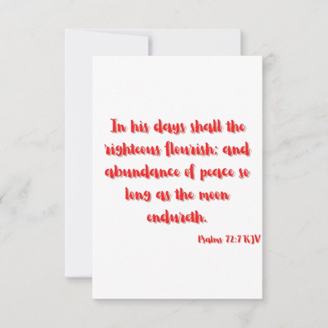 Carte Psaumes 72:7 KJV Bible Verse Plat Greeting Card (Devant)