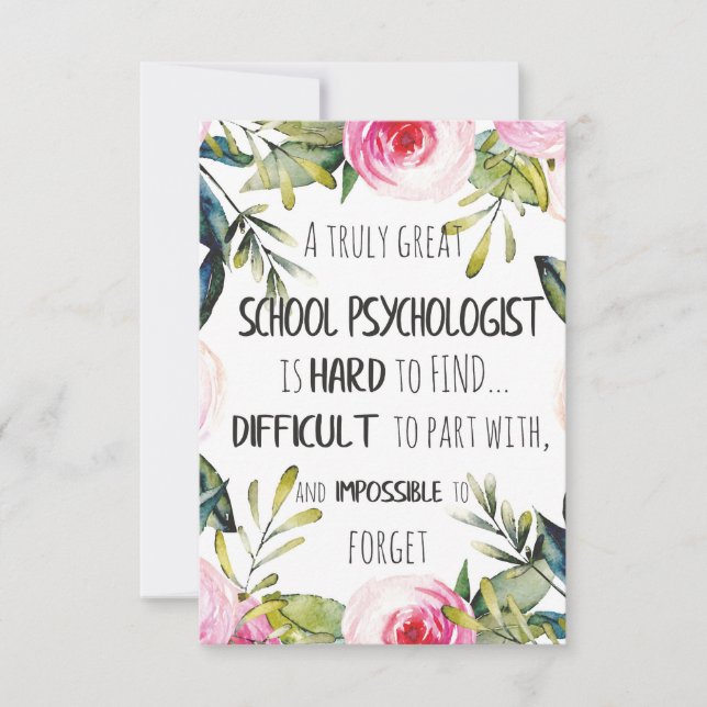 Carte Psychologue scolaire Décor de bureau Appréciation  (Devant)