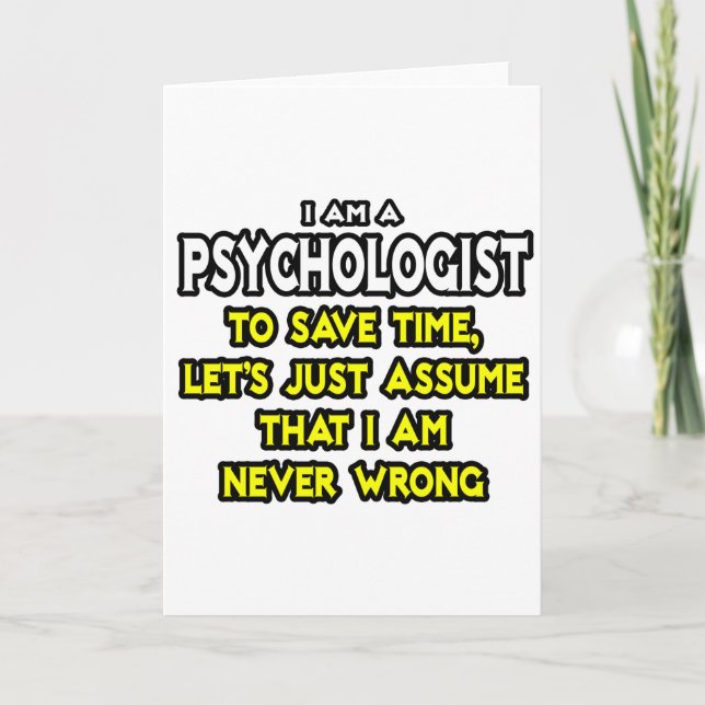 Carte Psychologue...Supposons Que Je Ne Me Trompe Jamais (Devant)