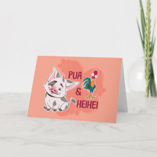 Carte Pua & Heihei Nom floral Graphique