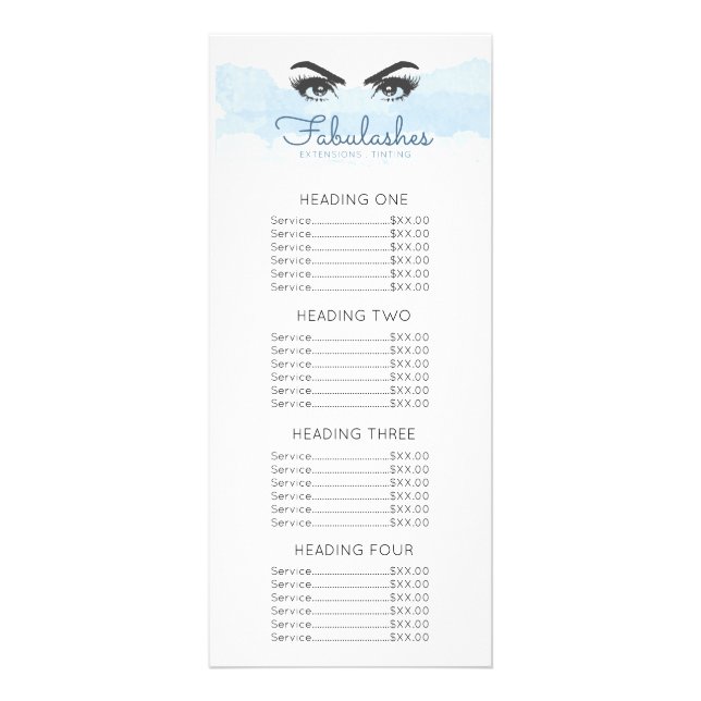 Carte Publicitaire Abstrait Pastel Blue Maquillage Artiste Eyelashes  (Devant)