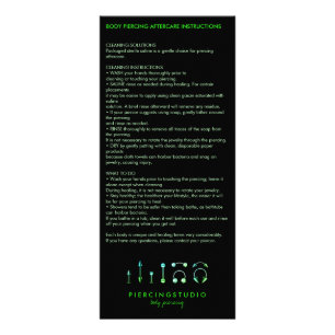 Carte Publicitaire Aftercare Instructions Jewelry Body Piercing