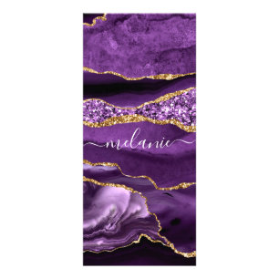 Carte Publicitaire Agate Violet violet or Parties scintillant Géode N
