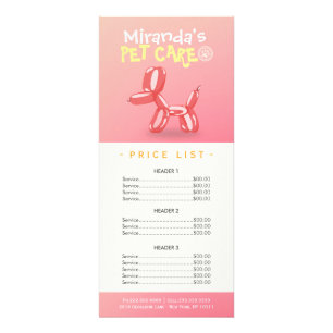 Carte Publicitaire Animaux de compagnie assis Grooming Beauté Salon T