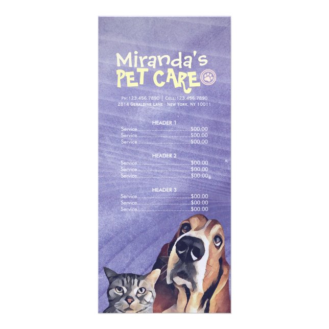 Carte Publicitaire Animaux de compagnie assis Grooming Beauté Salon T (Devant)
