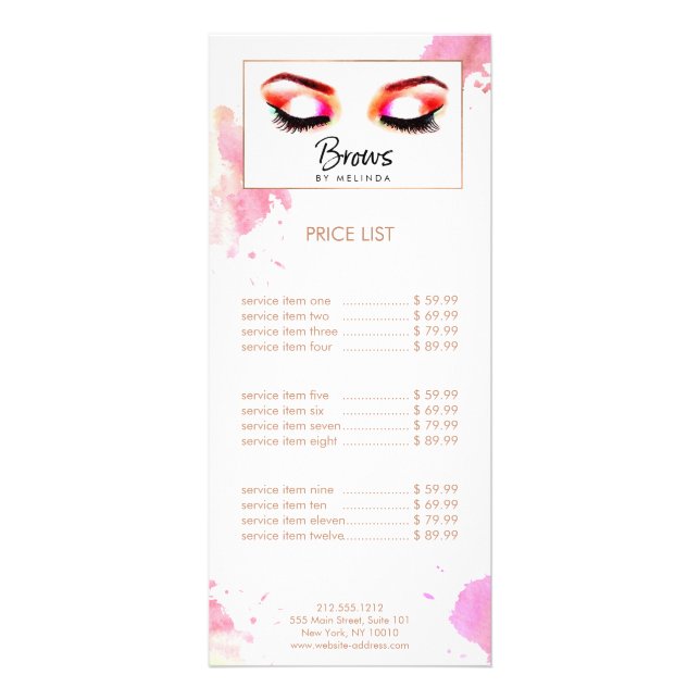 Carte Publicitaire Aquarelle créative sourcils (Devant)