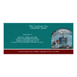 Carte Publicitaire Aquarelle de forage pétrolier personnalisable