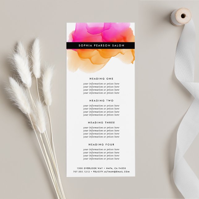 Carte Publicitaire Aquarelle moderne | Services ou tarif (Créateur téléchargé)