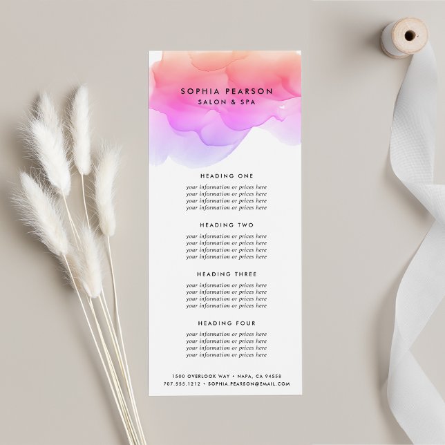 Carte Publicitaire Aquarelle moderne | Services ou tarif (Créateur téléchargé)