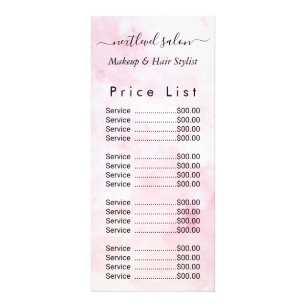 Carte Publicitaire Aquarelle rose Salon de beauté