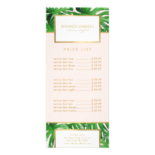 Carte Publicitaire Aquarelle Tropical Monstera Feuille Motif rose