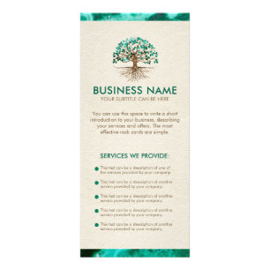 Carte Publicitaire Arbre doré de la vie - Yggdrasil - Feuilles malach