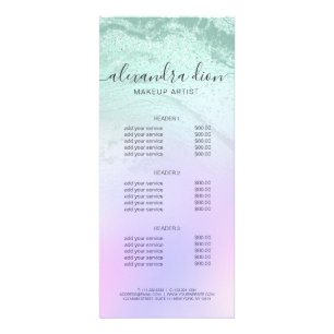 Carte Publicitaire Artiste de maquillage en marbre vert menthe