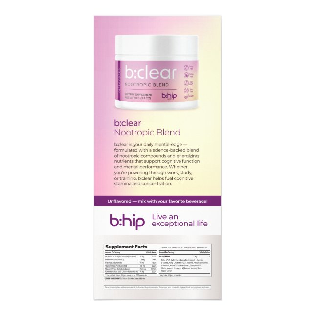 Carte Publicitaire b:clear (Devant)