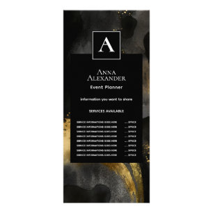 Carte Publicitaire Balayage Primordial Design Abstrait Or Noir