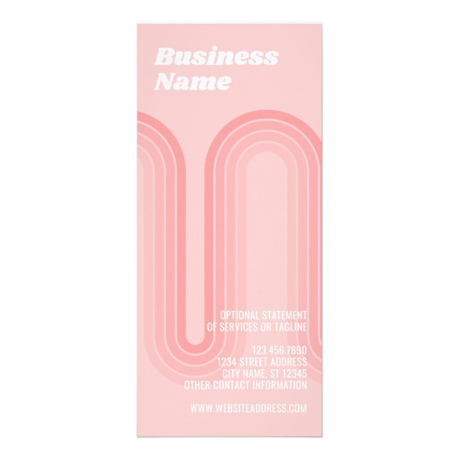 Carte Publicitaire Bandes rétro rose pour les entreprises appartenant (Devant)