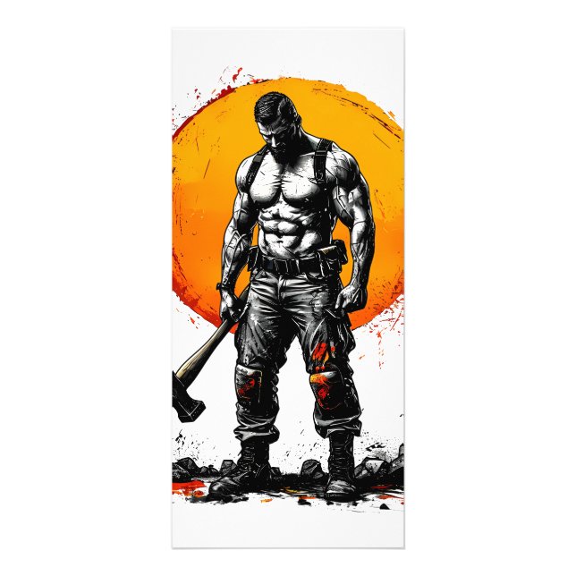 Carte Publicitaire barbare guerrier imaginaire médiéval hummerRack Ca (Devant)