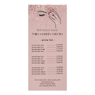 Carte Publicitaire Beauté Moderne Logo Ongles Cils Sourcils