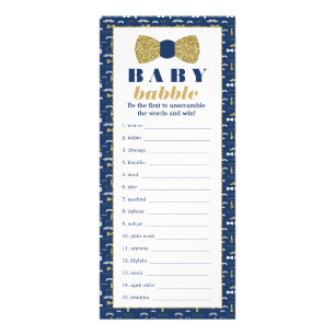 Carte Publicitaire Bébé Bébé Mot Scramble Jeu, Cravate Bow