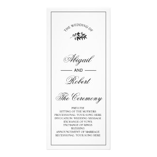 Carte Publicitaire Black branch Old Money wedding program