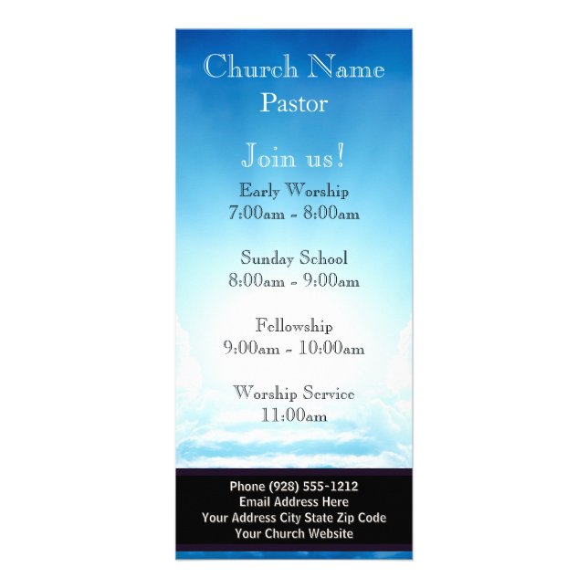 Carte Publicitaire Blue Sky Stairs Church Rack Card, Rejoignez-nous S (Devant)
