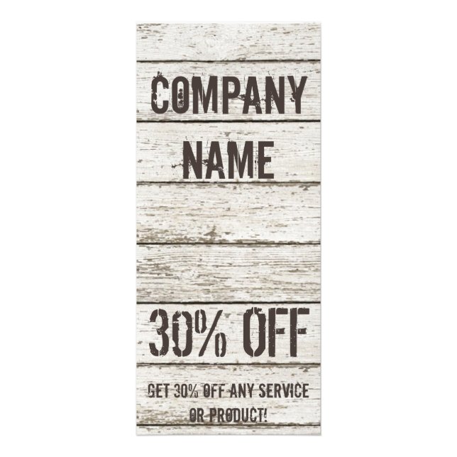 Carte Publicitaire Bois blanchi Construction de menuiserie (Devant)