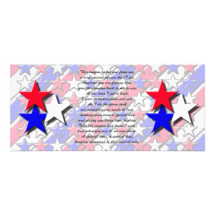 Carte Publicitaire Bon de cadeau - rouge, blanc et bleu