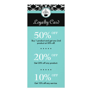 Carte Publicitaire Boulangerie Cupcake Desserts Fleur Damas bleu