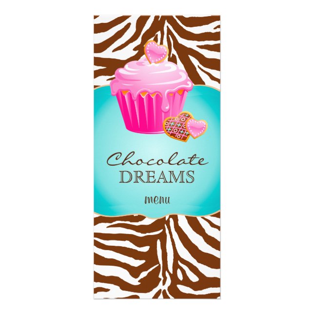 Carte Publicitaire Boulangerie Cupcake Pink Chocolat Brown (Devant)