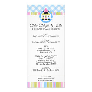 Carte Publicitaire Boulangerie de gâteaux et pâtisseries de cupcake e
