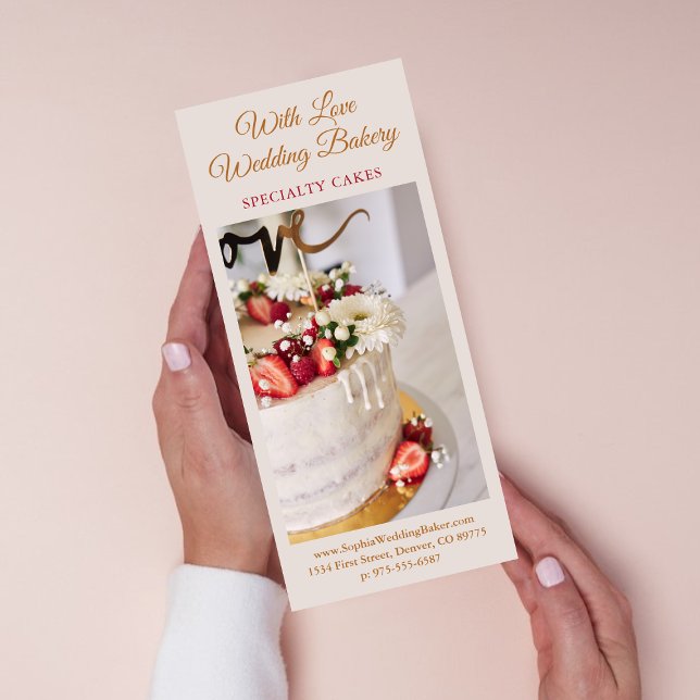 Carte Publicitaire Boulangerie de mariage sur mesure gâteau marketing (Créateur téléchargé)