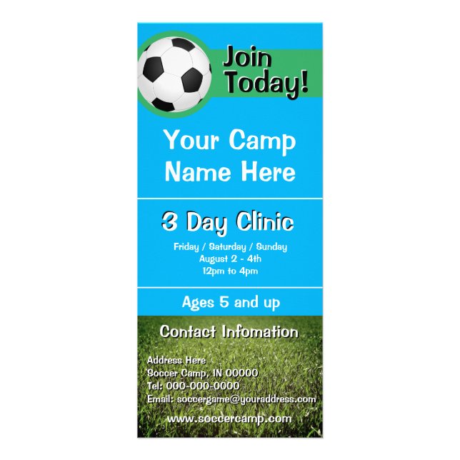 Carte Publicitaire Brochure de camp de football (Devant)