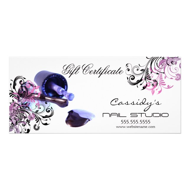 Carte Publicitaire Certificat cadeau de studio et de salon (Devant)